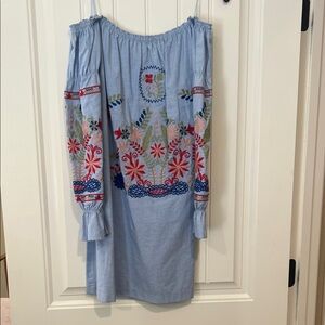 Ellison Light Blue Embroidered Dress